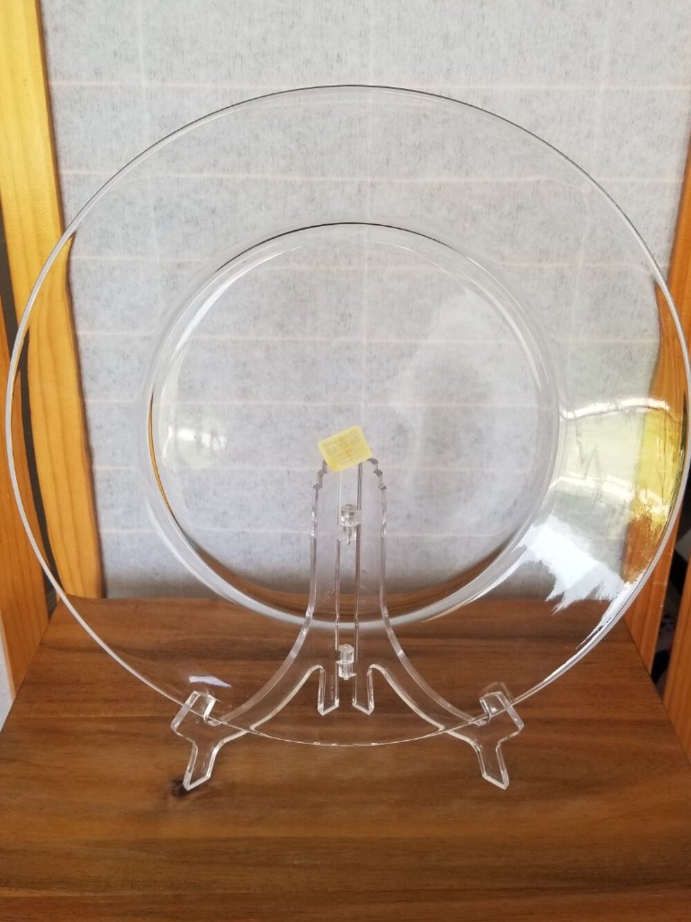 Crate & Barrel Clear Platter 13" Round EUC